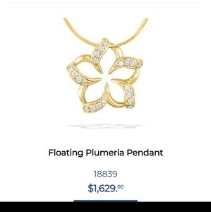 Na Hoku 14k Gold Plumeria Necklace and Earrings